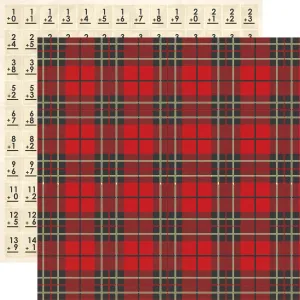 Carta Bella - Back To School - 12x12 Single Sheet / Lunch Box Plaid