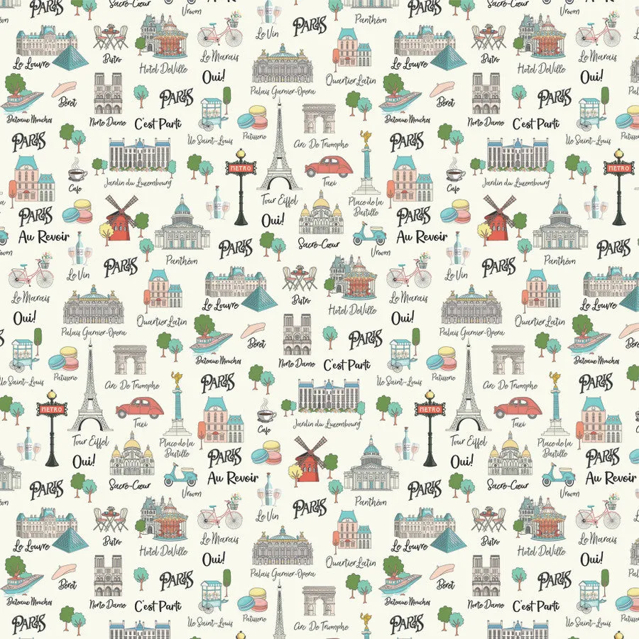 Carta Bella - Paris - 12x12 Single Sheets - Explore Paris