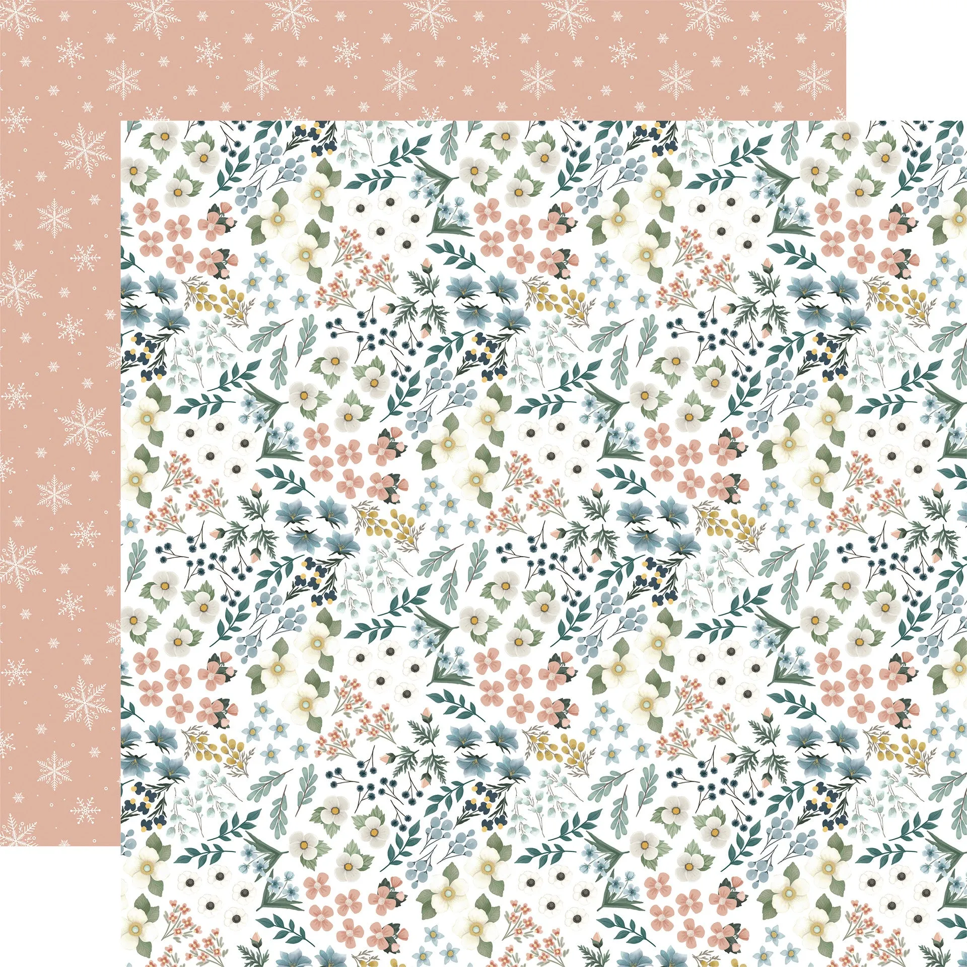 Carta Bella - Winter Wonderland - Mixed Flowers - 12x12 Patterned Paper
