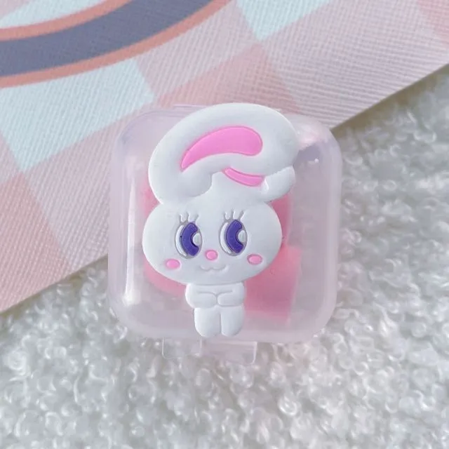 Cartoon Mini Transparent Jewelry Boxes Simple Fresh Girl Ring Necklace Storage Box Organizer Cute Portable Jewelry Organizer