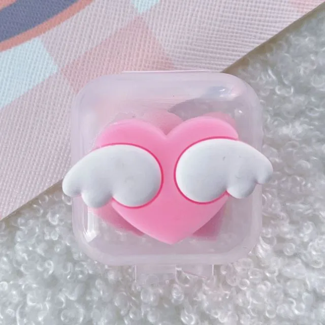Cartoon Mini Transparent Jewelry Boxes Simple Fresh Girl Ring Necklace Storage Box Organizer Cute Portable Jewelry Organizer