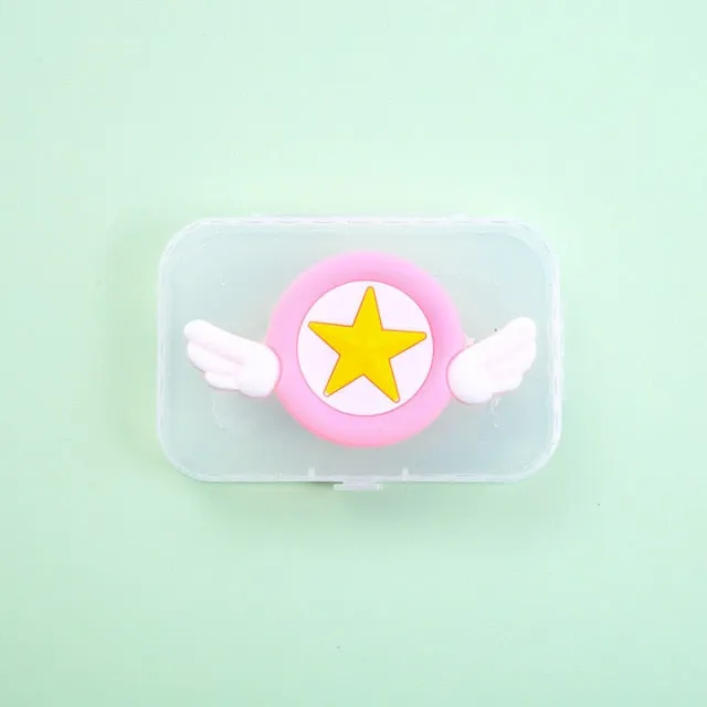 Cartoon Mini Transparent Jewelry Boxes Simple Fresh Girl Ring Necklace Storage Box Organizer Cute Portable Jewelry Organizer