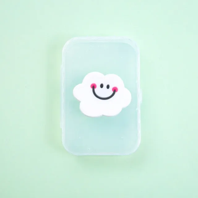 Cartoon Mini Transparent Jewelry Boxes Simple Fresh Girl Ring Necklace Storage Box Organizer Cute Portable Jewelry Organizer