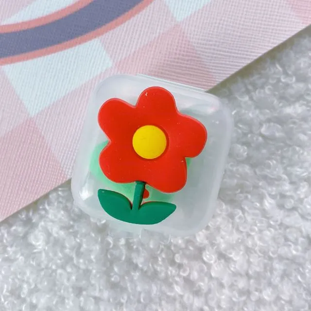 Cartoon Mini Transparent Jewelry Boxes Simple Fresh Girl Ring Necklace Storage Box Organizer Cute Portable Jewelry Organizer
