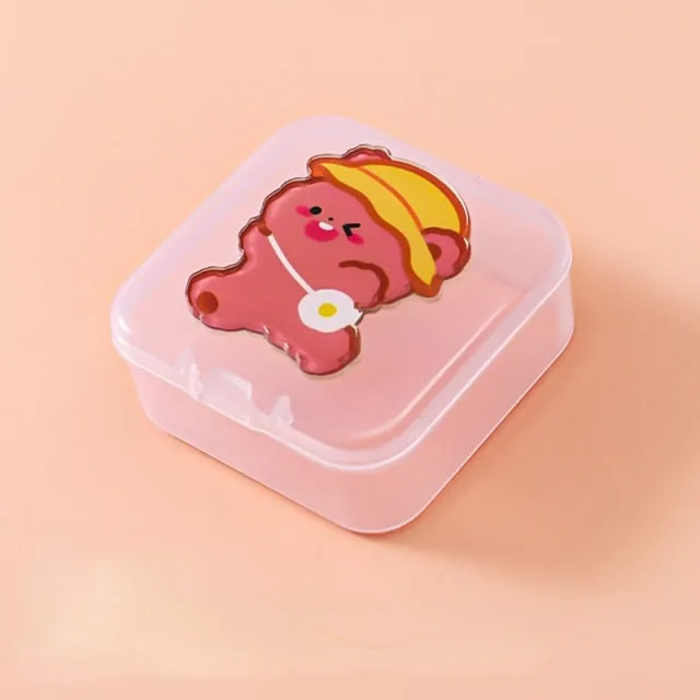 Cartoon Mini Transparent Jewelry Boxes Simple Fresh Girl Ring Necklace Storage Box Organizer Cute Portable Jewelry Organizer
