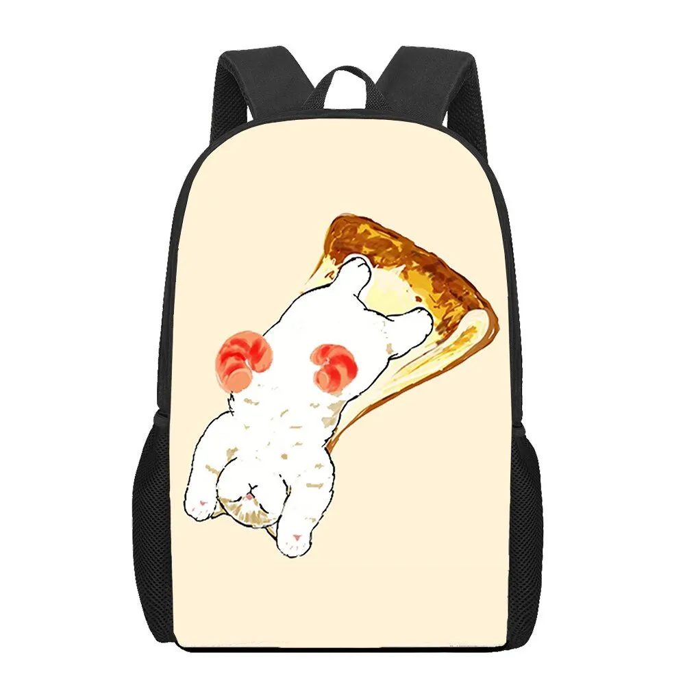 Cat and Food Print Backpack
