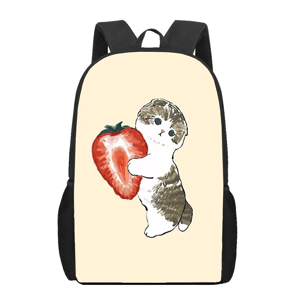 Cat and Food Print Backpack