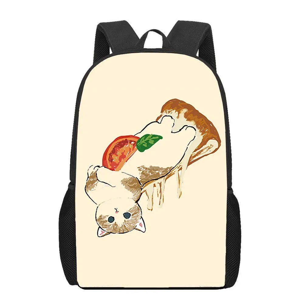 Cat and Food Print Backpack