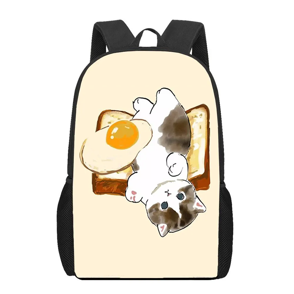 Cat and Food Print Backpack