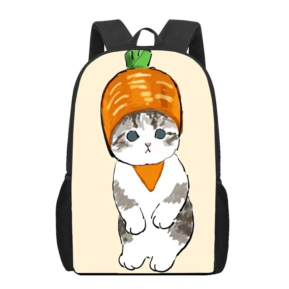 Cat and Food Print Backpack