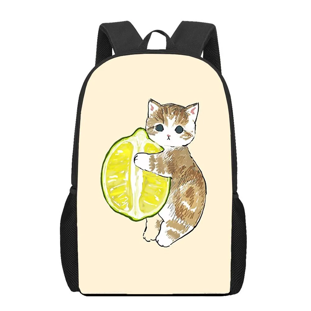 Cat and Food Print Backpack