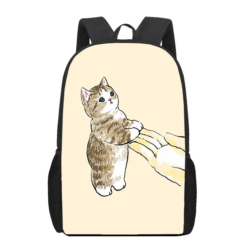 Cat and Food Print Backpack