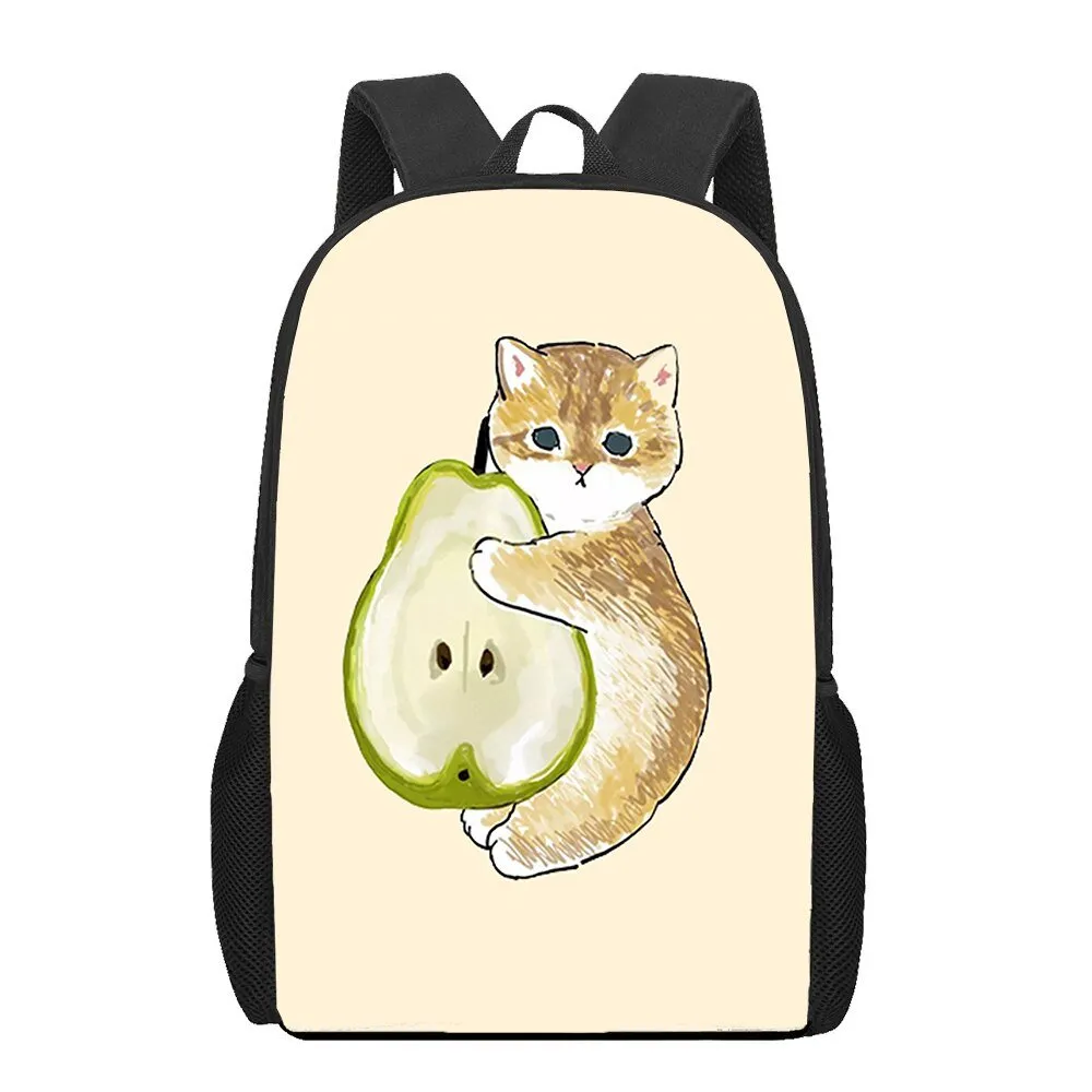 Cat and Food Print Backpack