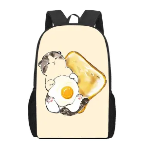 Cat and Food Print Backpack