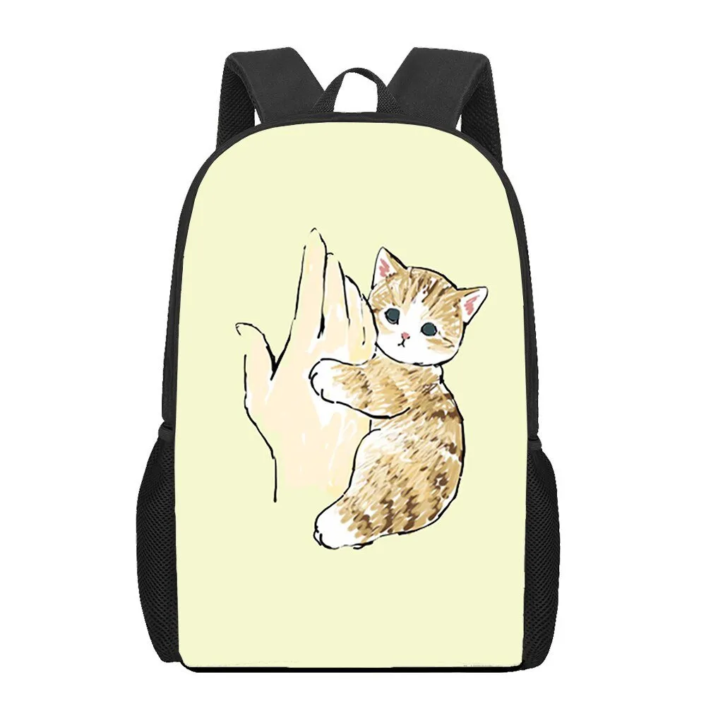 Cat and Food Print Backpack