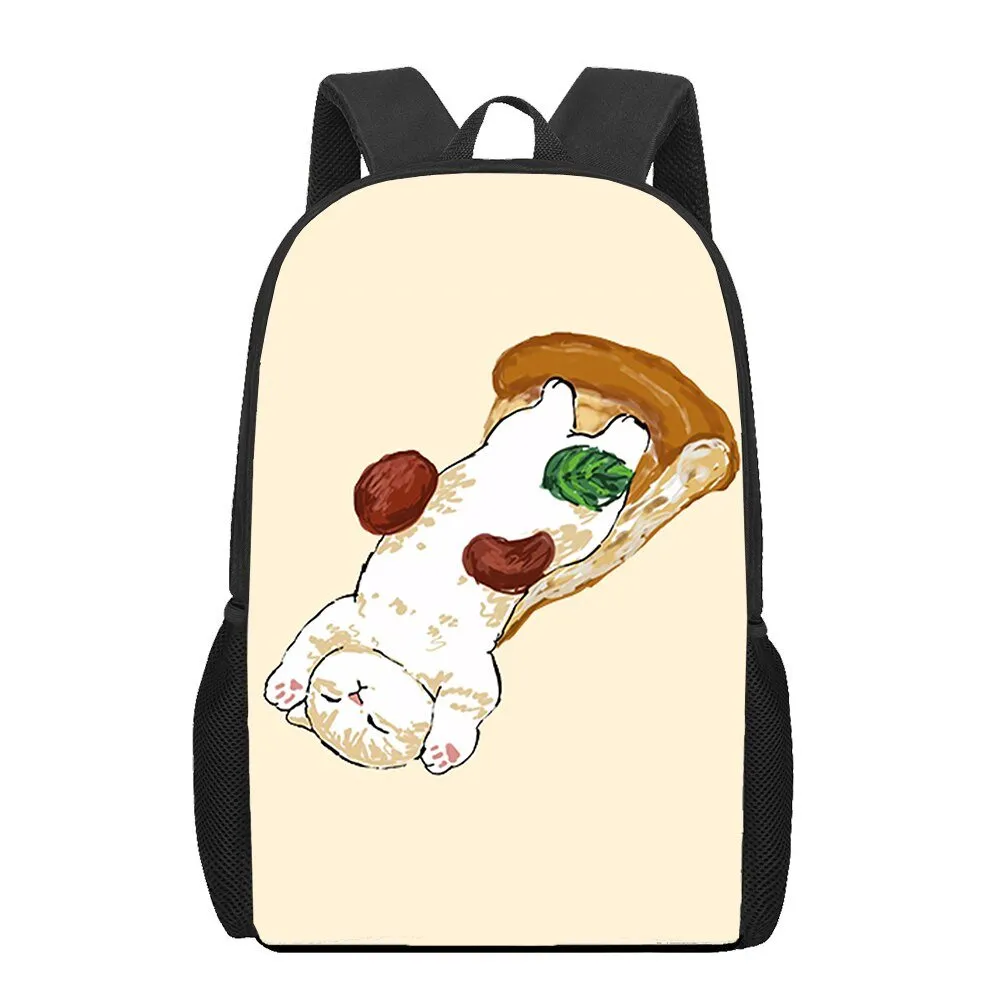 Cat and Food Print Backpack
