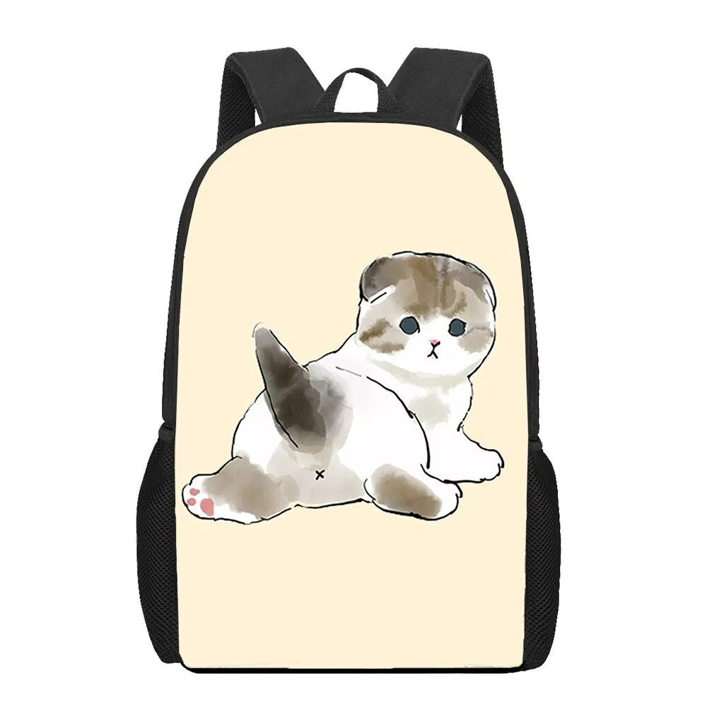 Cat and Food Print Backpack