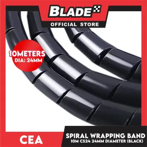 Cea 10meters Spiral Wrapping Band 24mm Diameter (Black) CS24