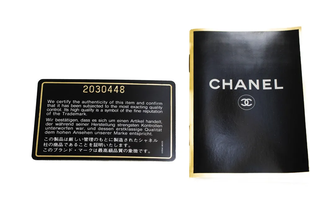 CHANEL Classic Double Flap 10" Chain Shoulder Bag Black Lambskin p26