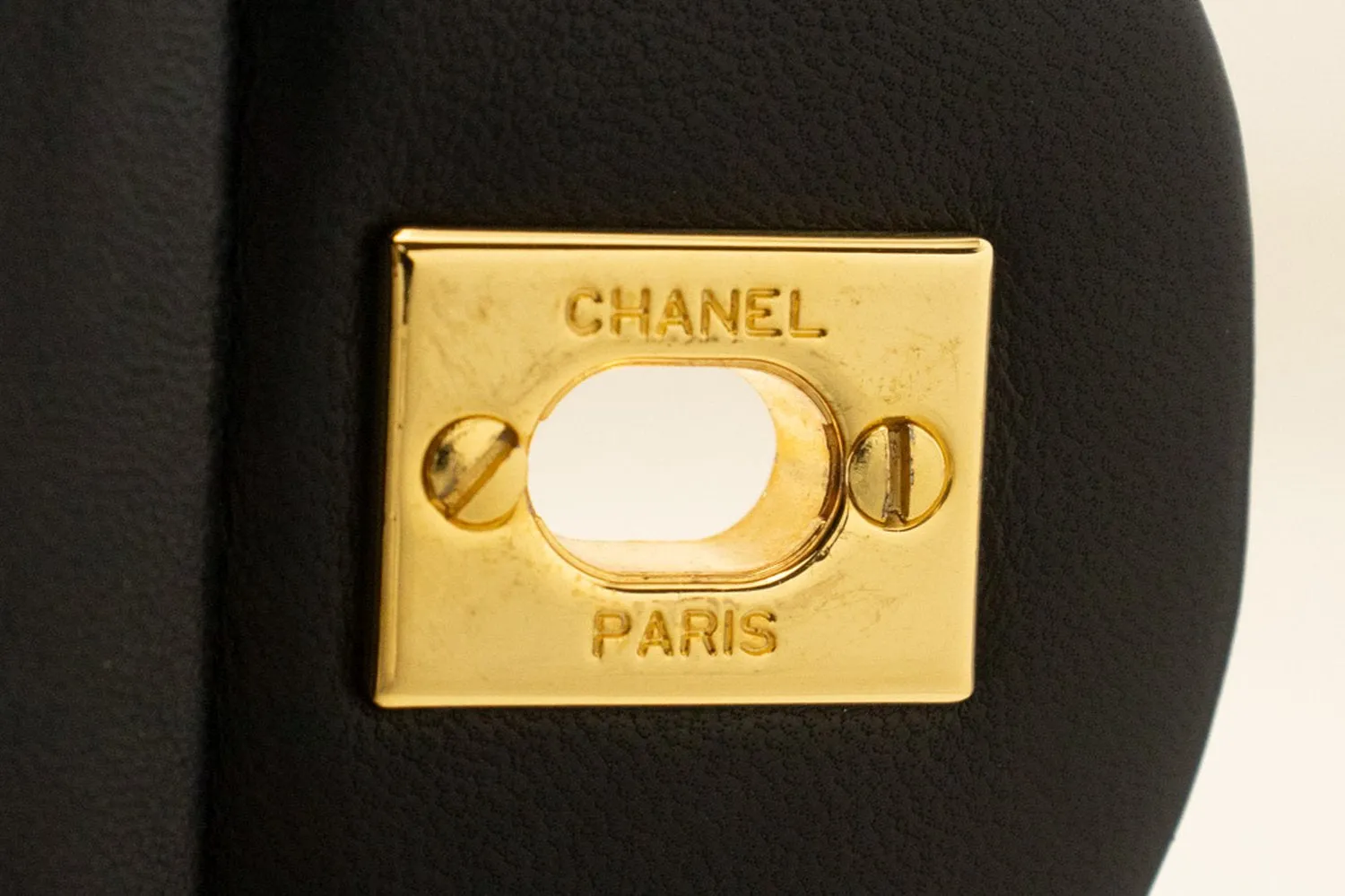 CHANEL Classic Double Flap 10" Chain Shoulder Bag Black Lambskin p26