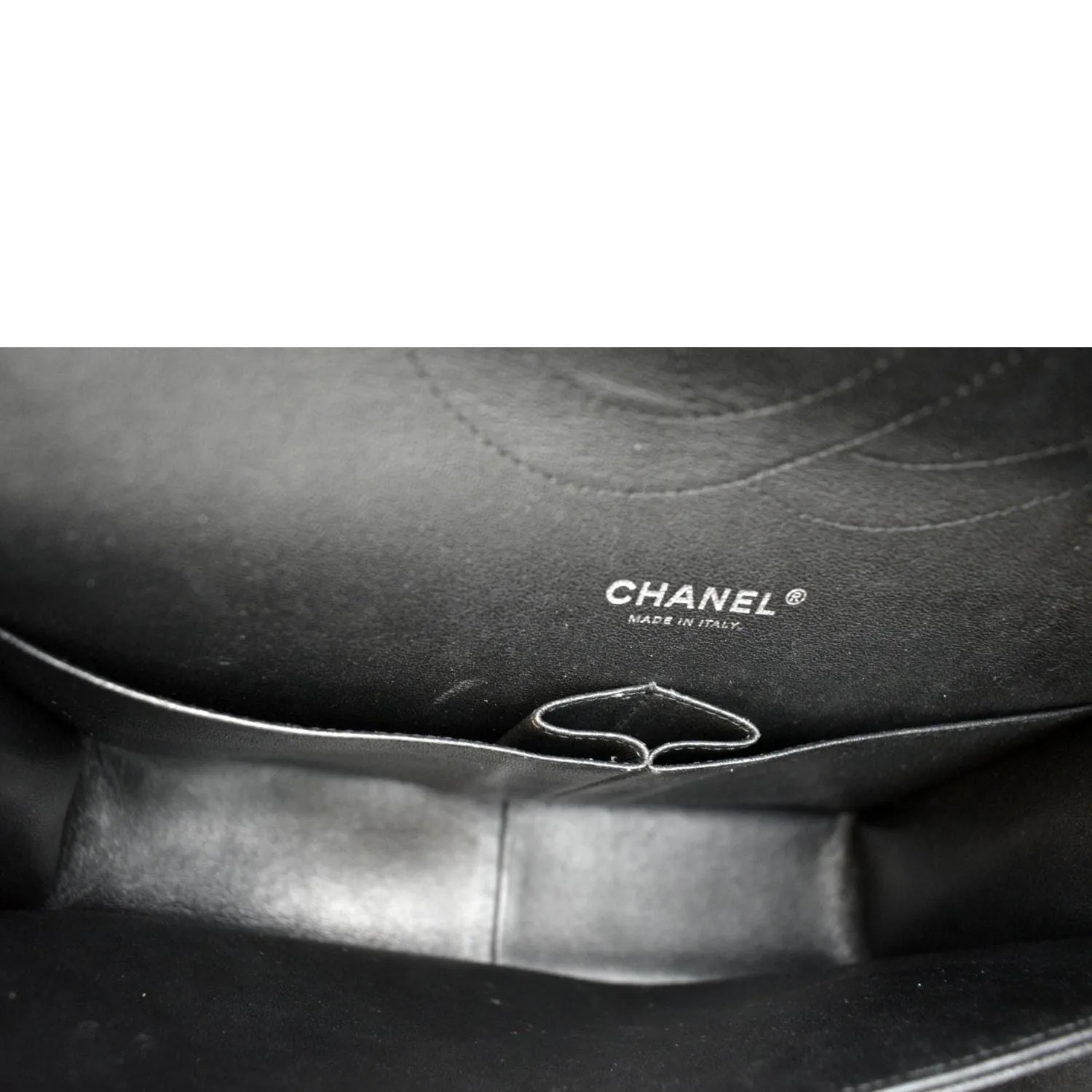 CHANEL Classic Double Flap Caviar Leather Shoulder Bag Black