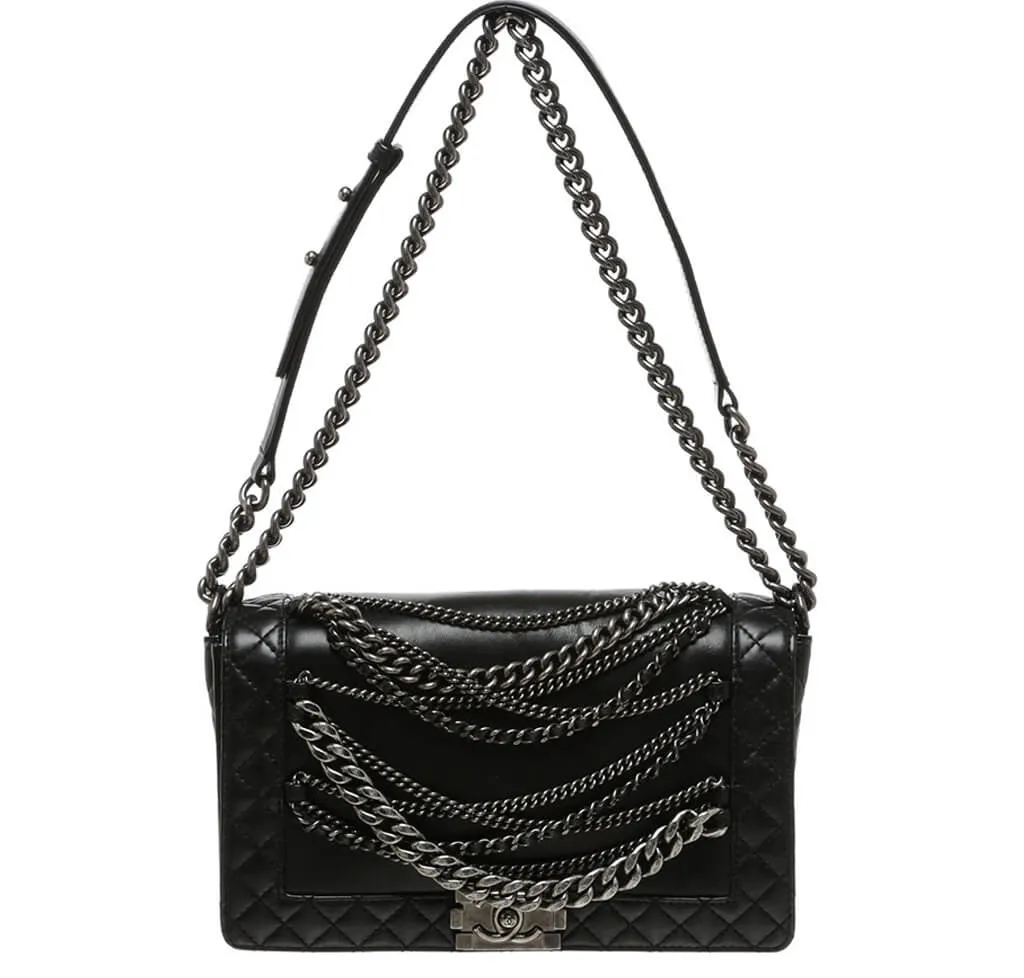Chanel Enchained Boy Bag Black SHW