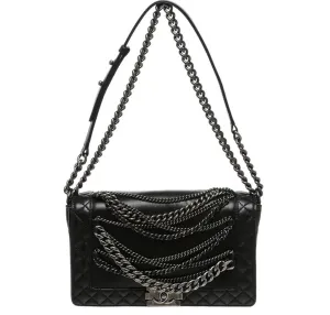 Chanel Enchained Boy Bag Black SHW