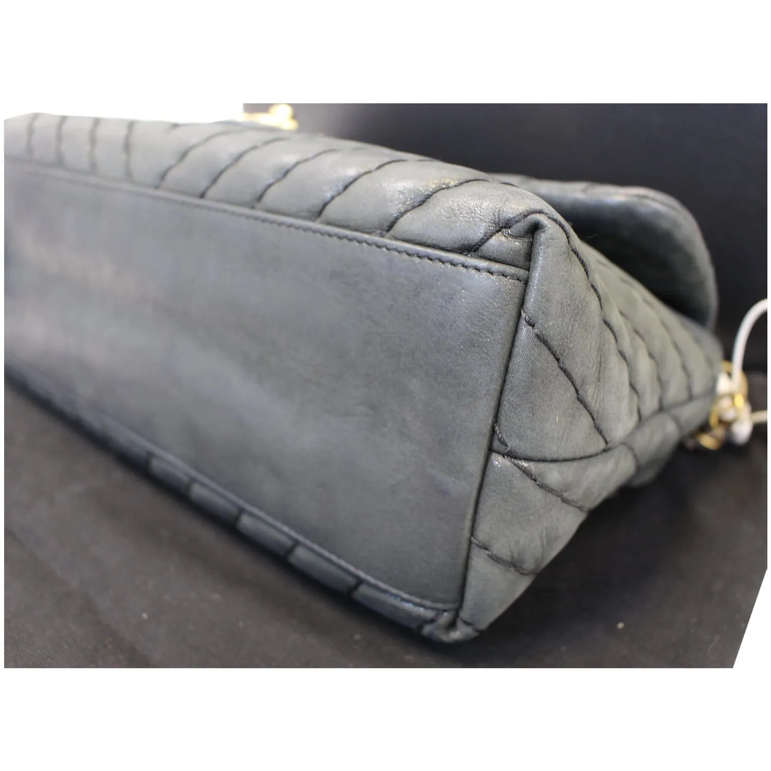 CHANEL Iridescent Calfskin Surpique Chevron Large Classic Flap Bag - Sale