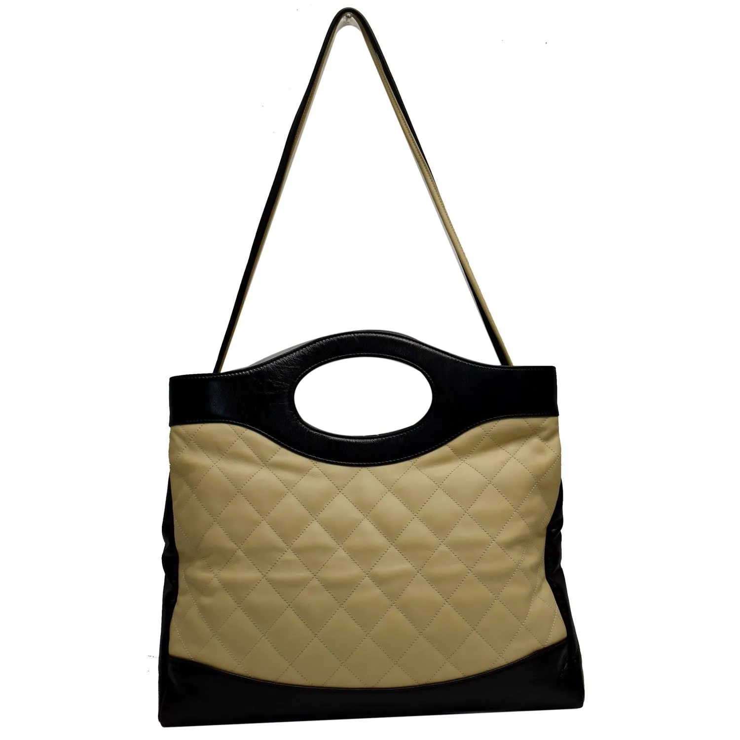 CHANEL Large 31 Shopping Calfskin Leather Shoulder Bag Beige