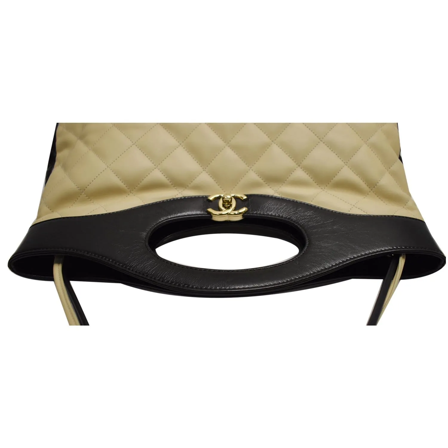 CHANEL Large 31 Shopping Calfskin Leather Shoulder Bag Beige