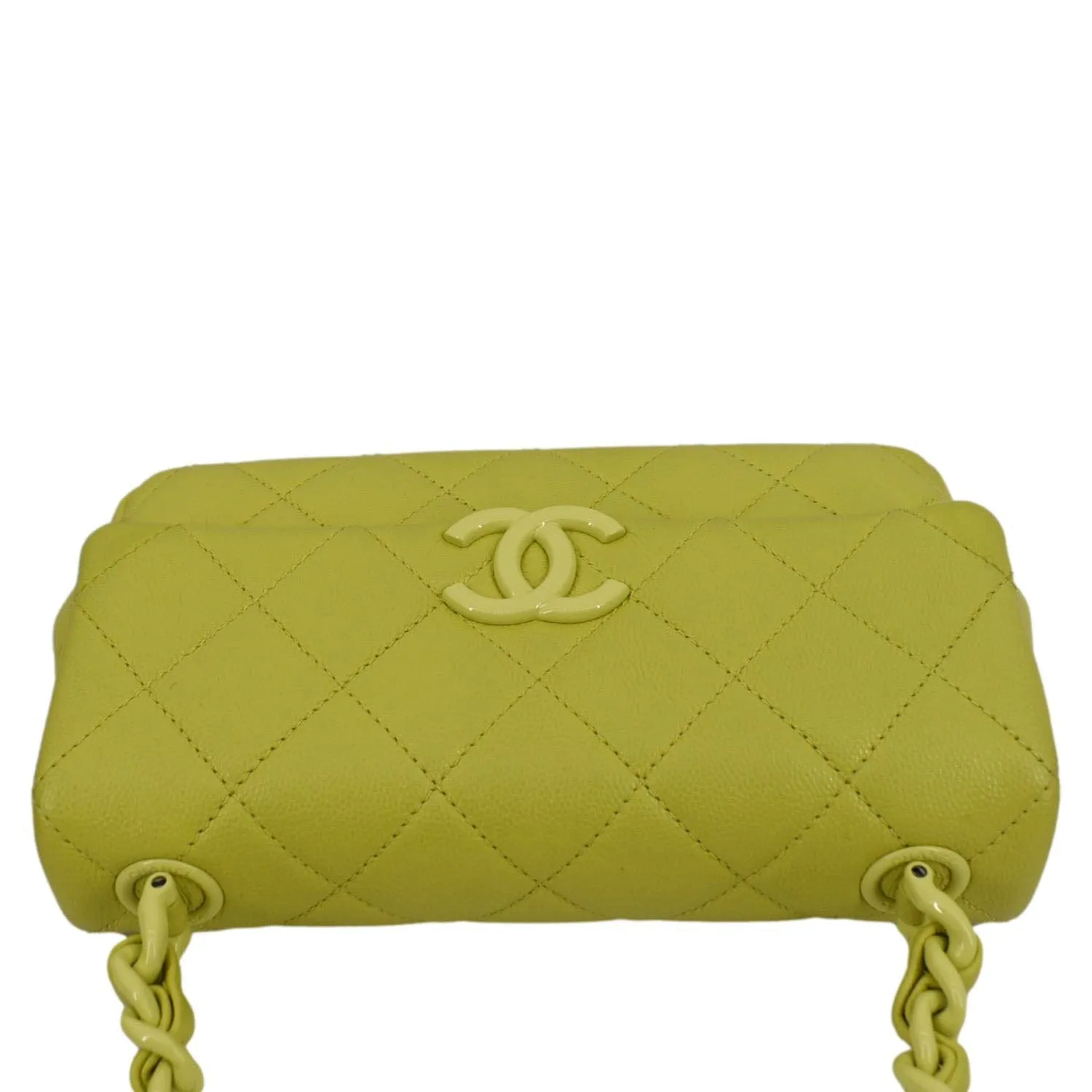 CHANEL My Everything Small Caviar Quilted Leather Flap Shoulder Bag Yellow