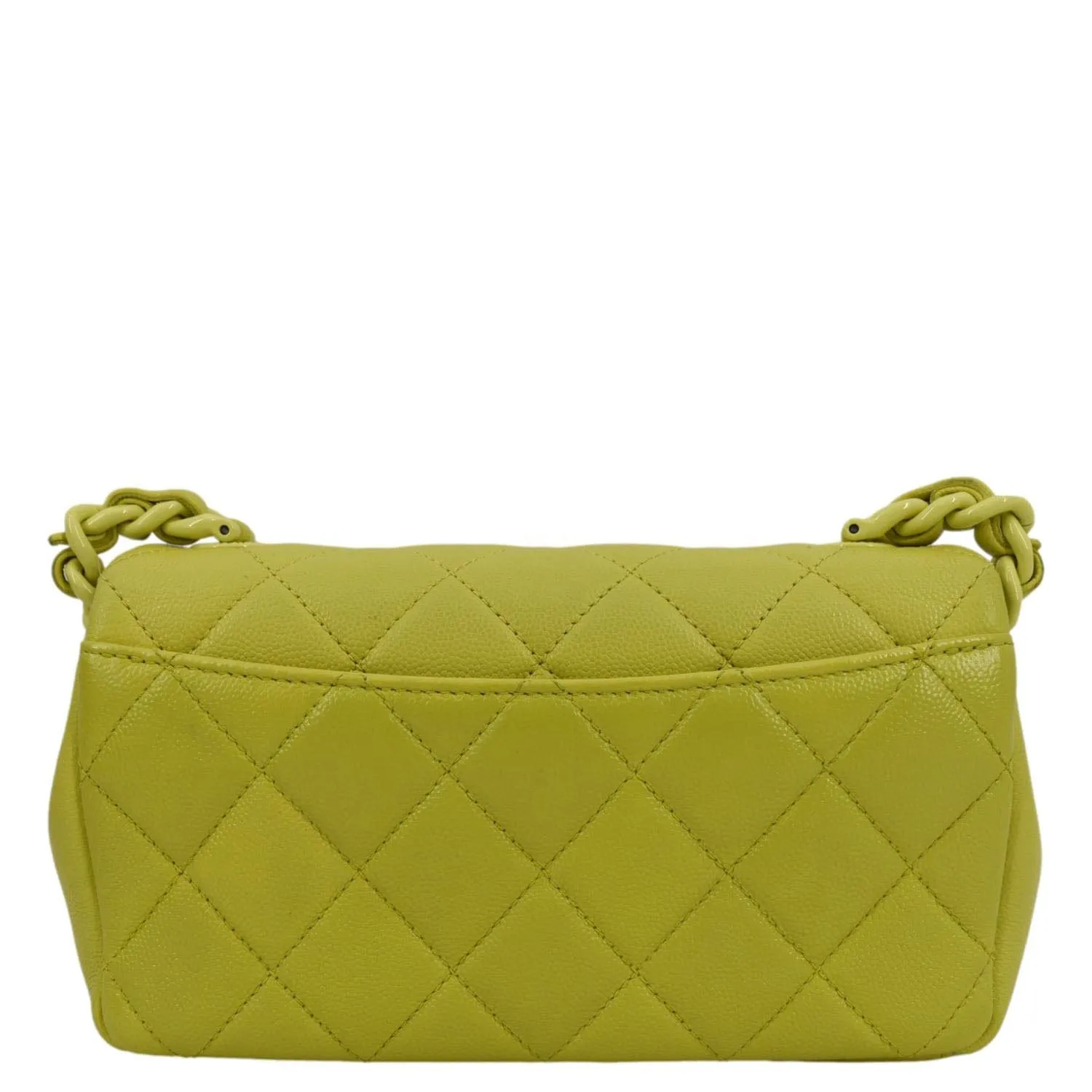 CHANEL My Everything Small Caviar Quilted Leather Flap Shoulder Bag Yellow