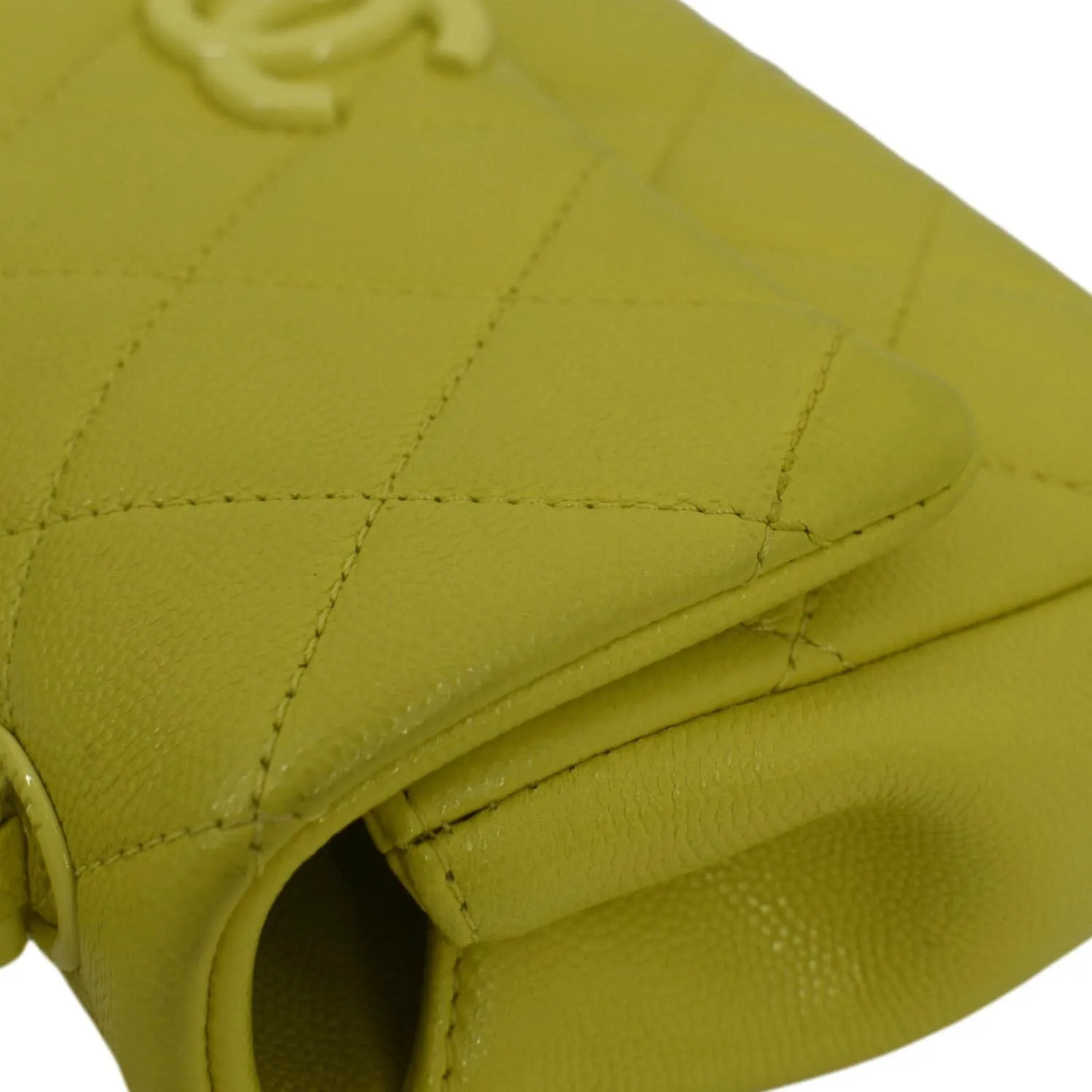 CHANEL My Everything Small Caviar Quilted Leather Flap Shoulder Bag Yellow