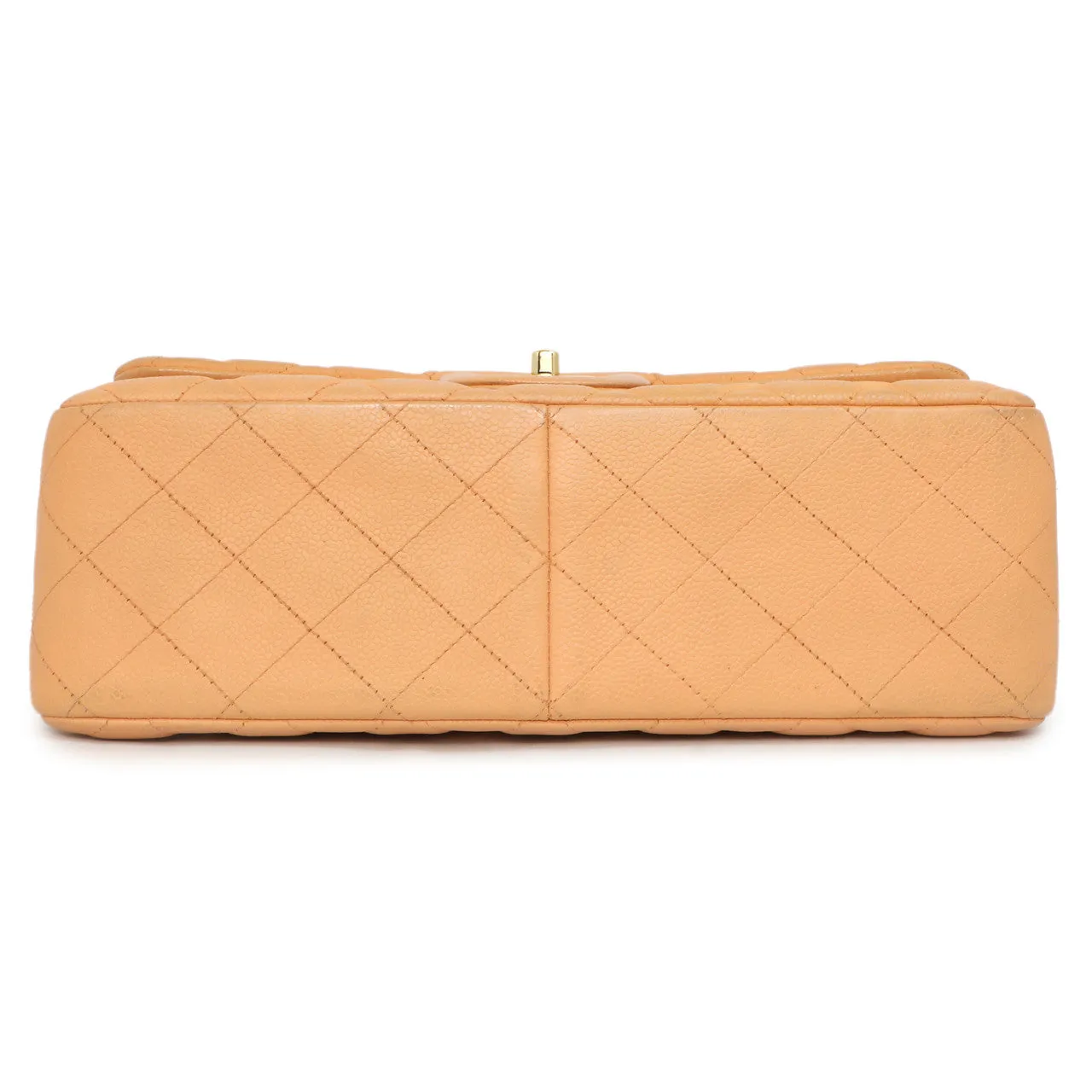 Chanel Peach Quilted Caviar Jumbo Classic Double Flap