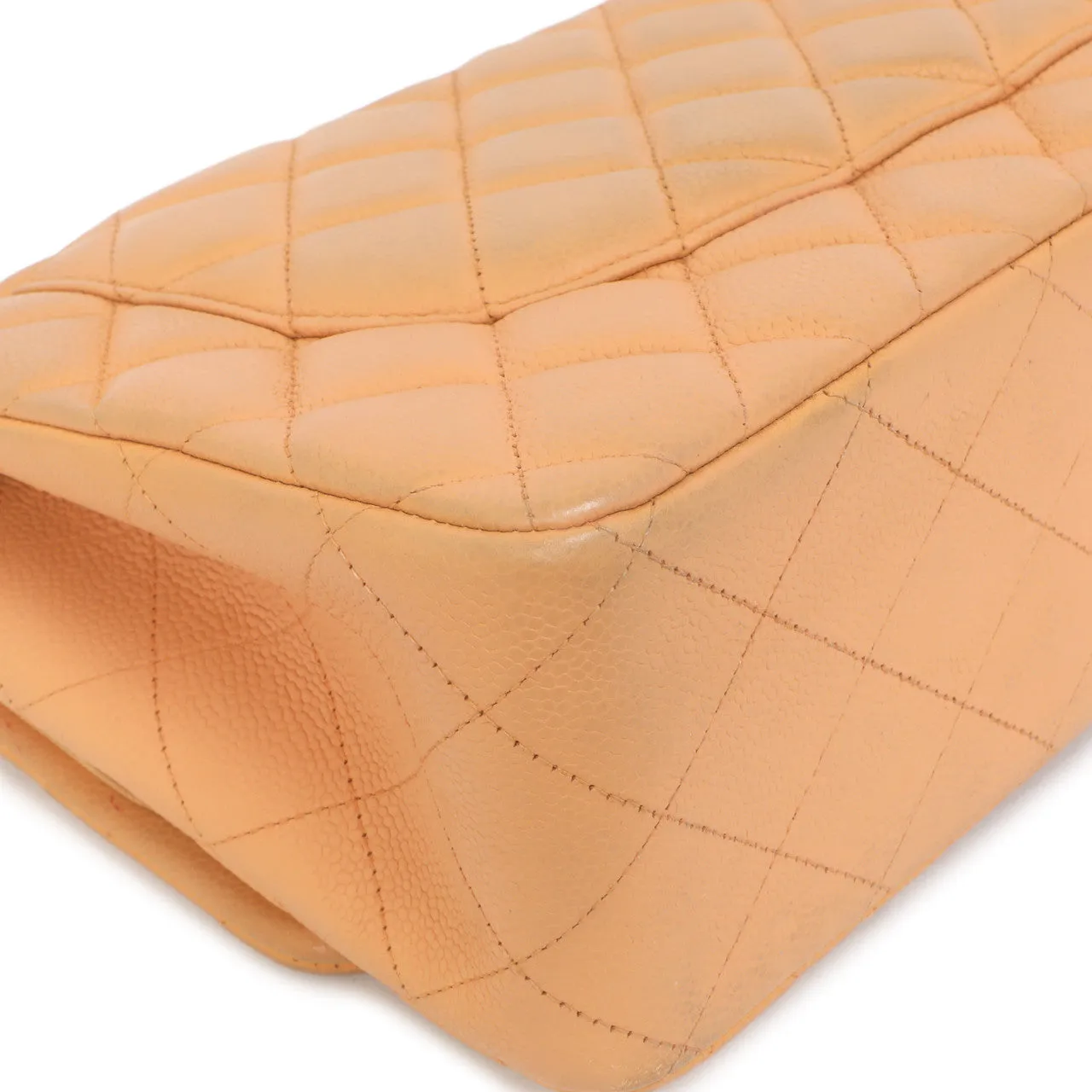 Chanel Peach Quilted Caviar Jumbo Classic Double Flap