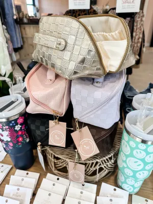 Checkered Makeup Bag
