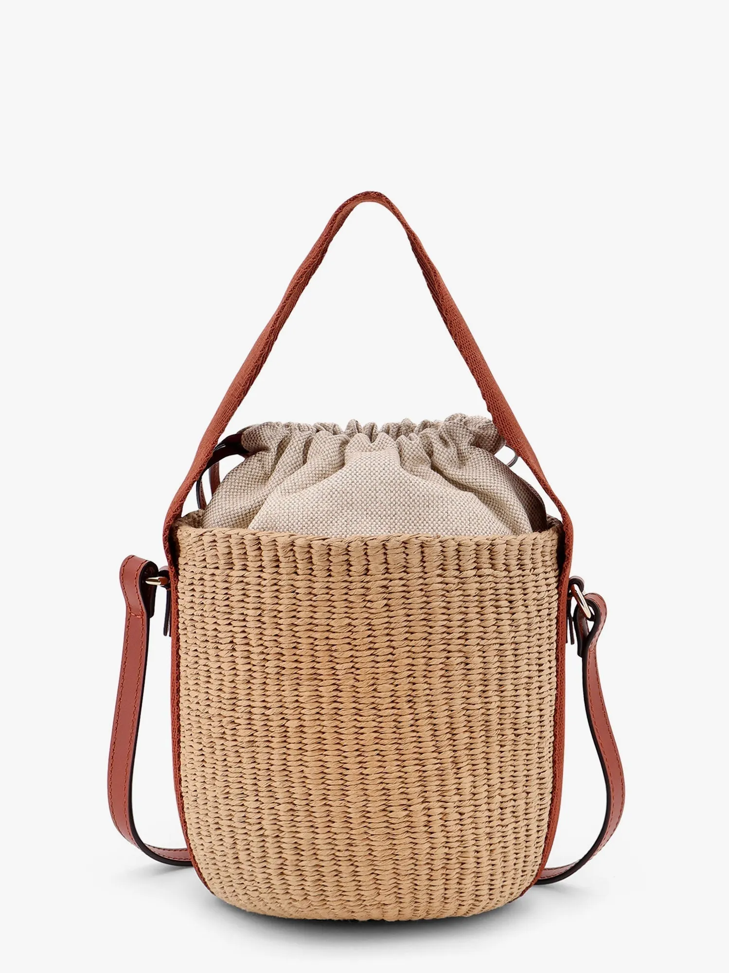 Chloe' Horse Medal Rafia Bucket Bag