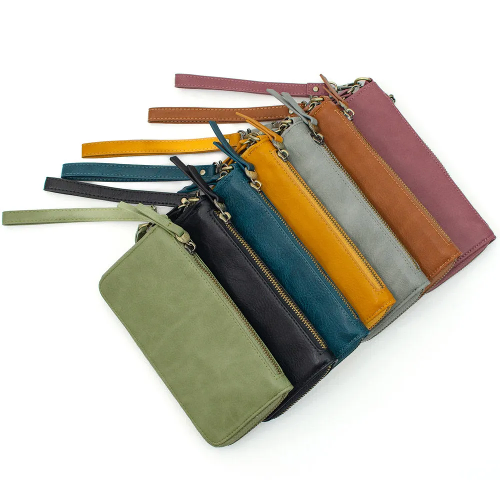 Chloe Zip Around Wallet - Monogrammed Wallet - 7 Colors