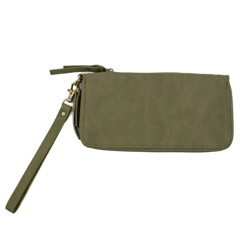 Chloe Zip Around Wallet - Monogrammed Wallet - 7 Colors