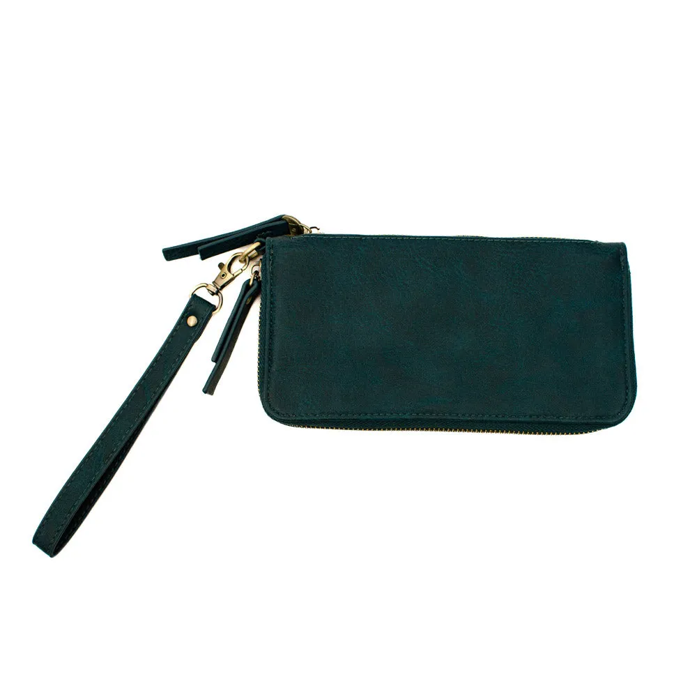 Chloe Zip Around Wallet - Monogrammed Wallet - 7 Colors