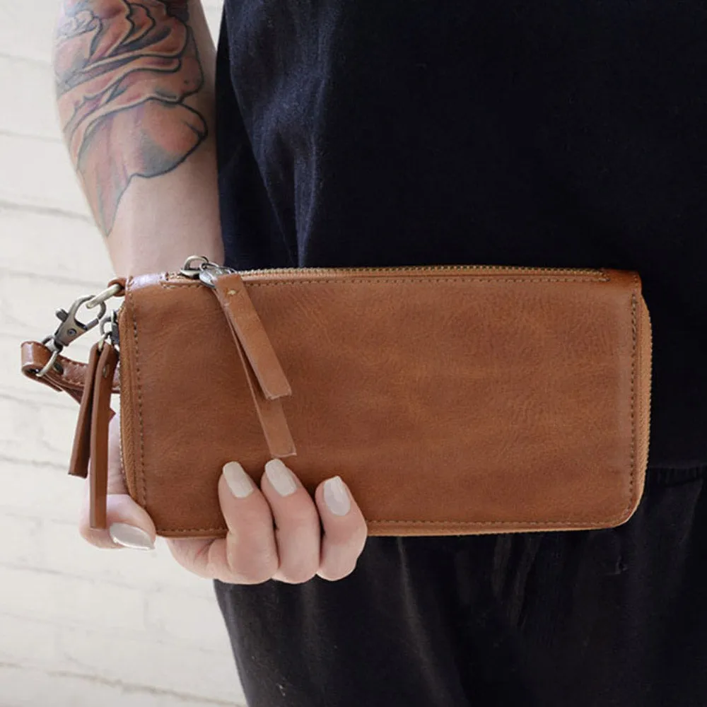 Chloe Zip Around Wallet - Monogrammed Wallet - 7 Colors