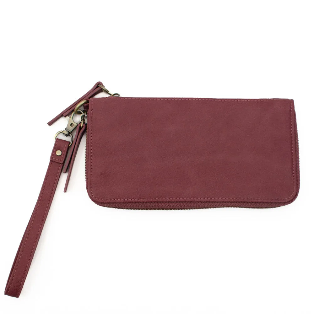 Chloe Zip Around Wallet - Monogrammed Wallet - 7 Colors