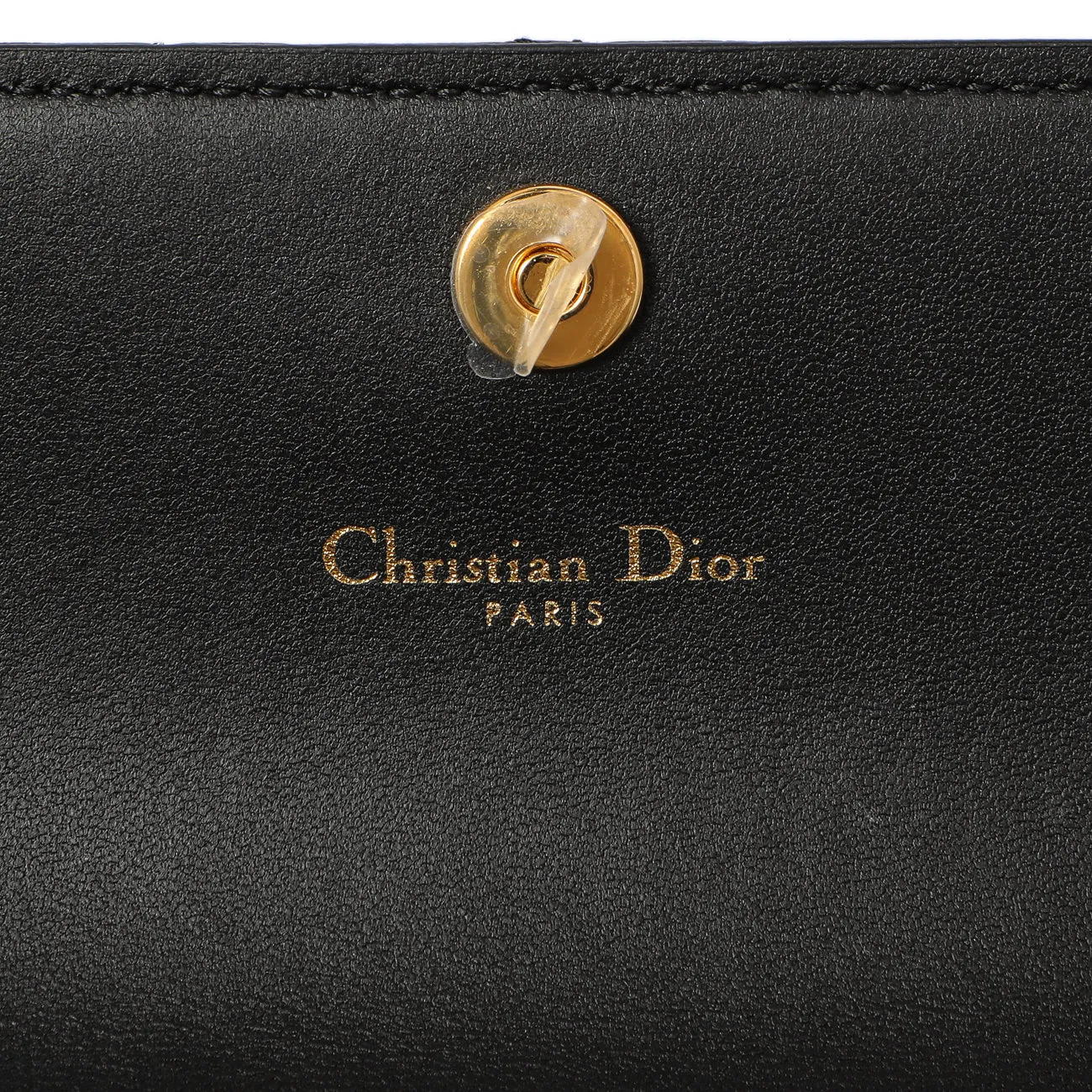 Christian Dior Black Supple Calfskin Cannage Caro Wallet