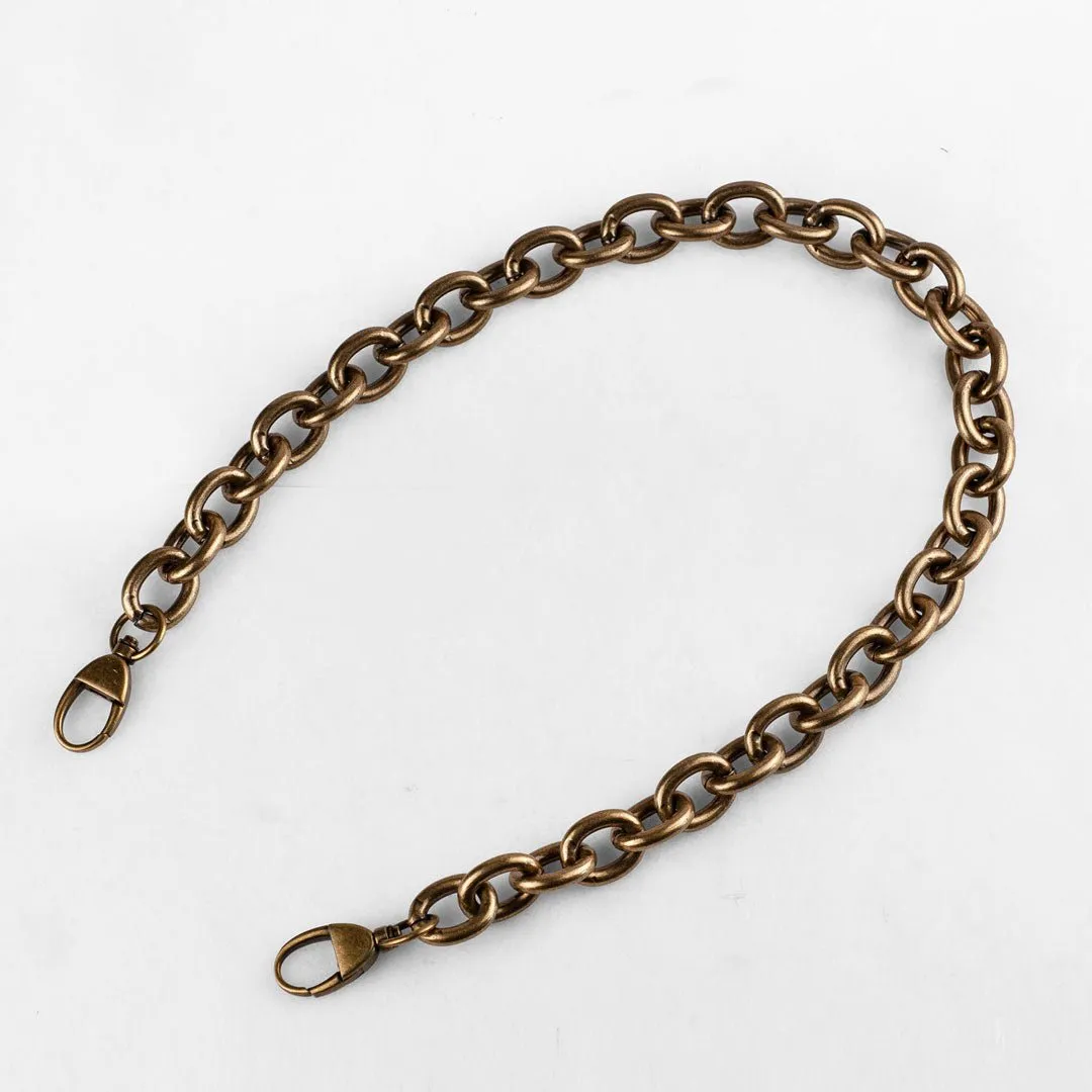 Chunky Loop and Antique Brass Chain Strap