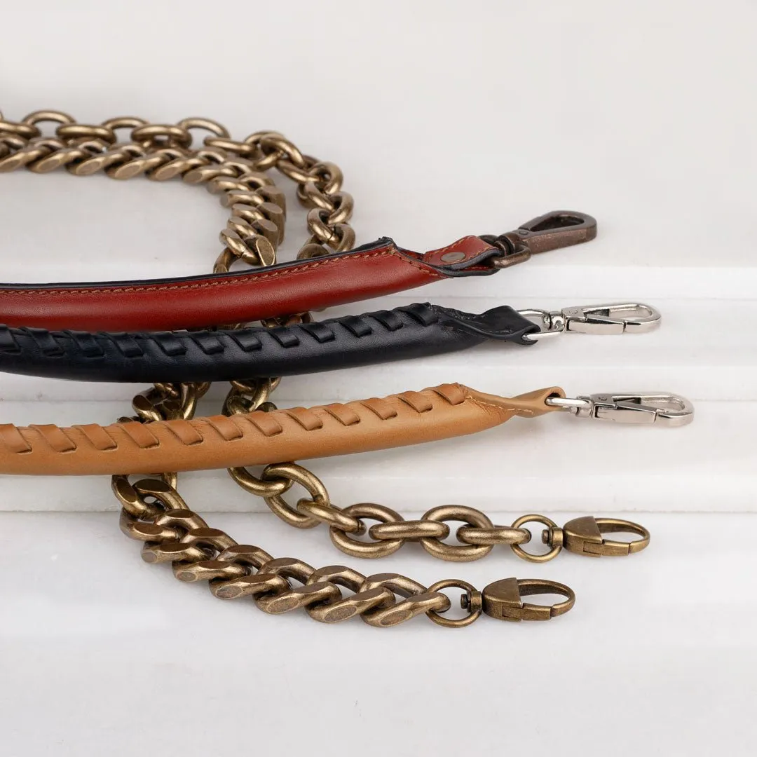 Chunky Loop and Antique Brass Chain Strap