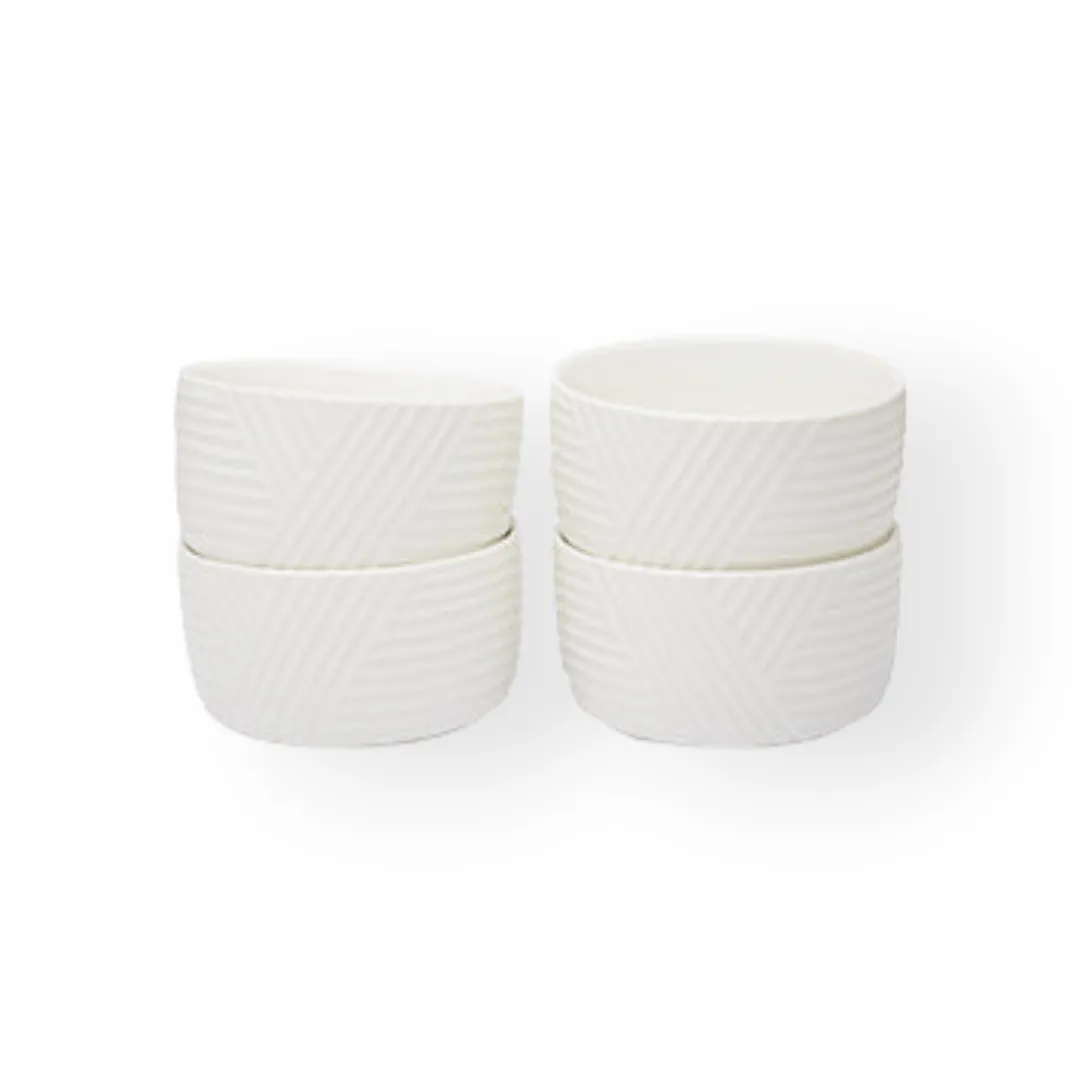 Ciroa Textura Ramekin Embossed Stipes 4 Piece