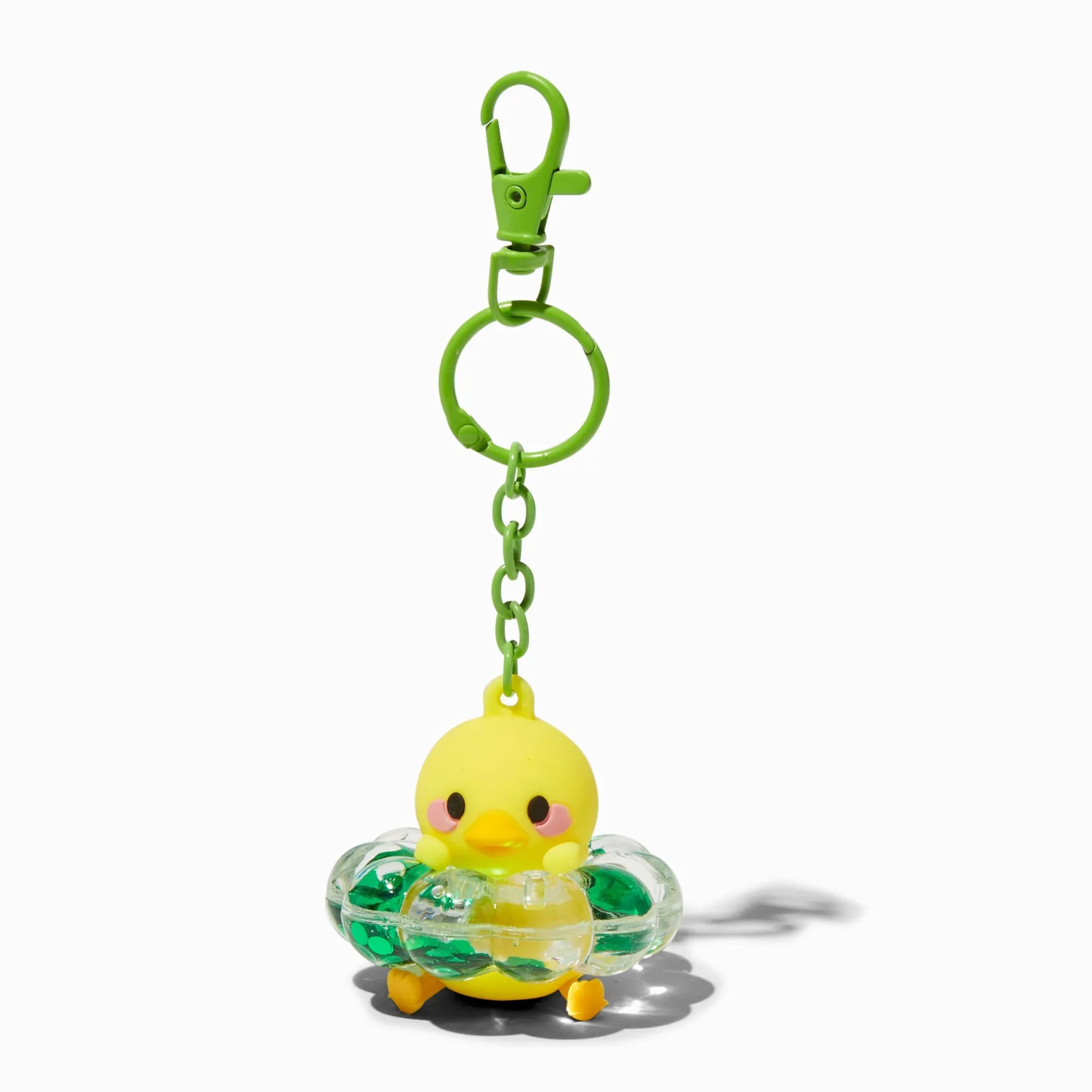 Claire's Duck Floatie Water-Filled Glitter Keychain