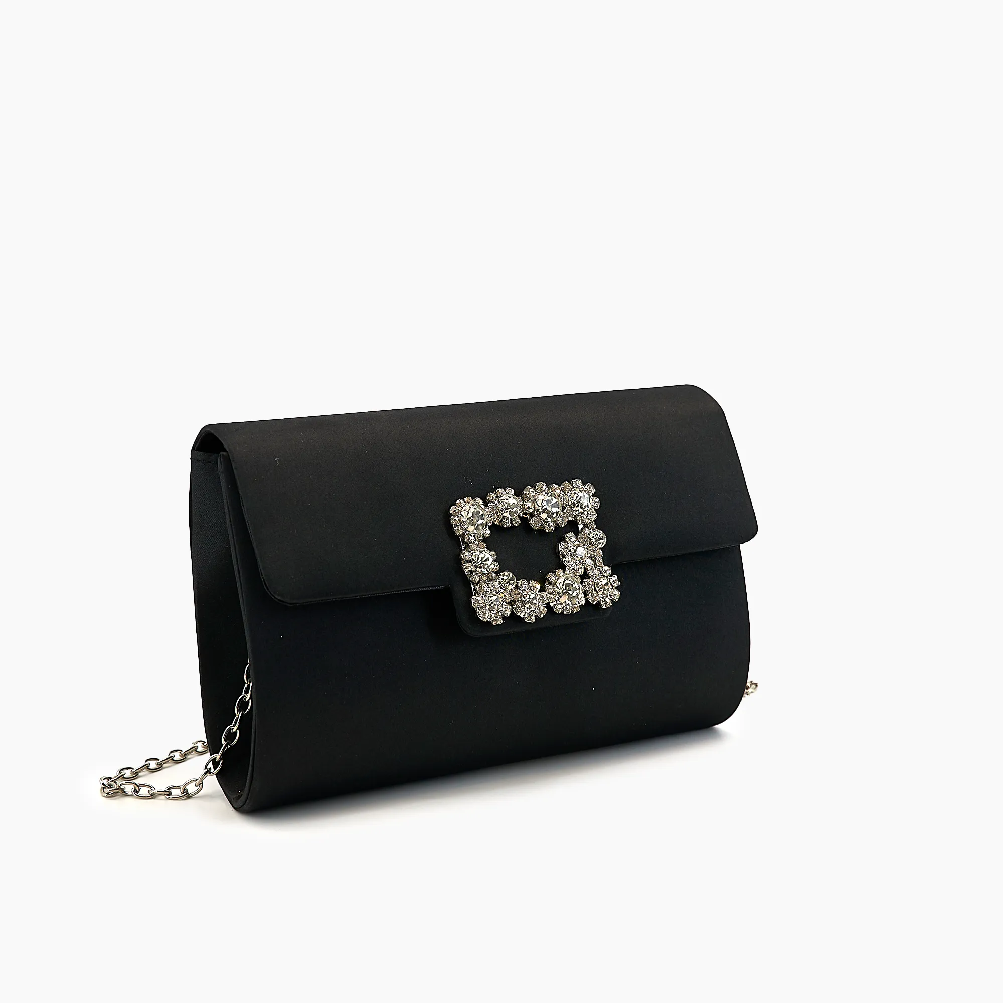 Clara Satin Rhinestone Gem Evening Crossbody