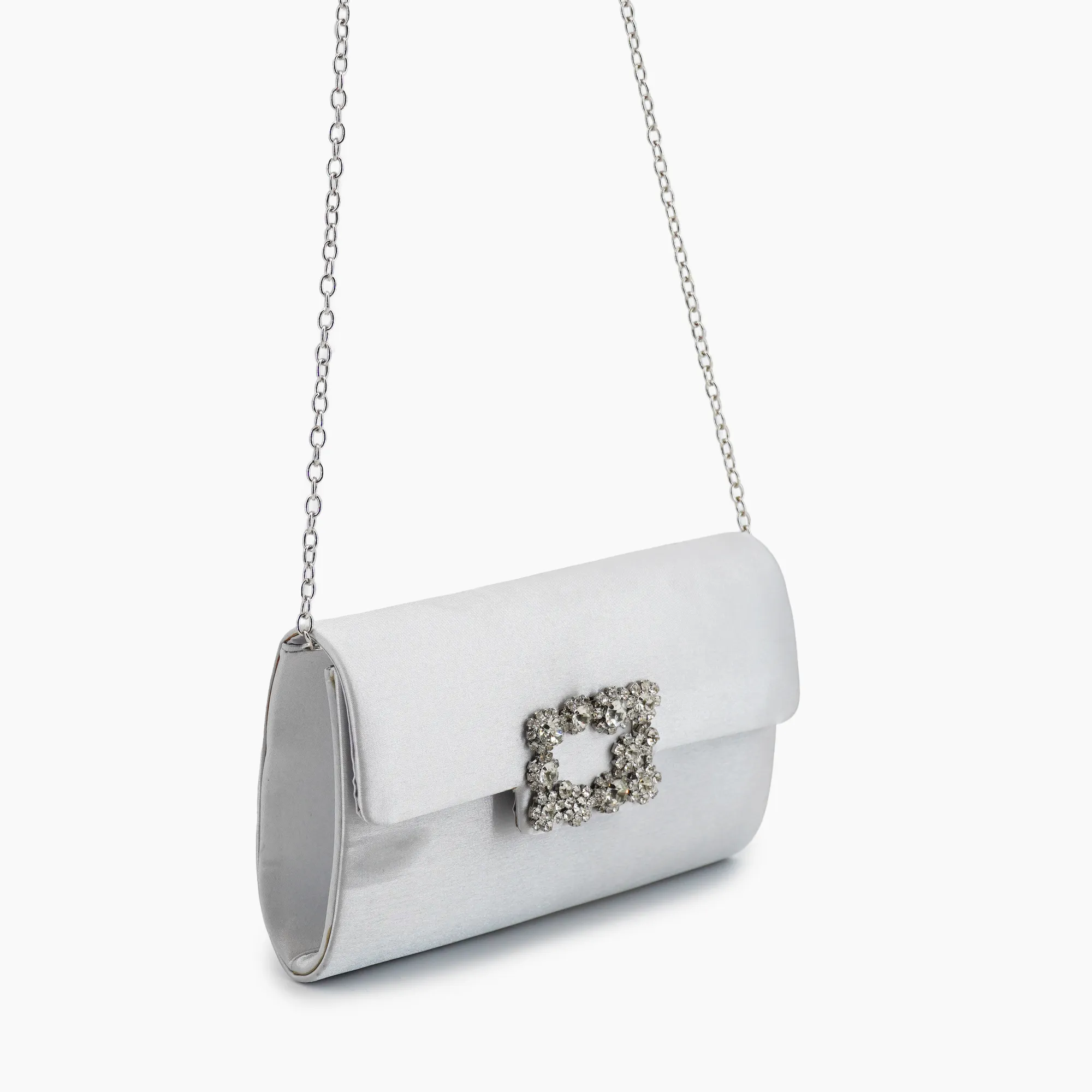 Clara Satin Rhinestone Gem Evening Crossbody