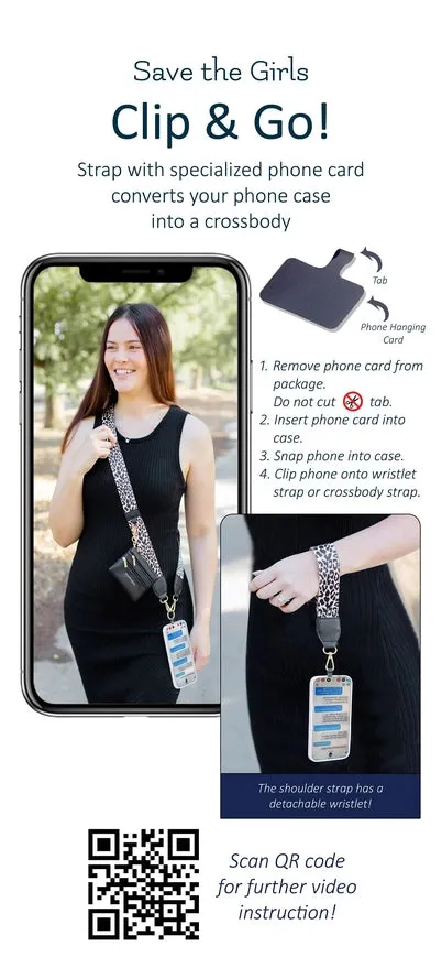 Clip and Go Crossbody Chain with Zippered Pouch in Grey and Purple